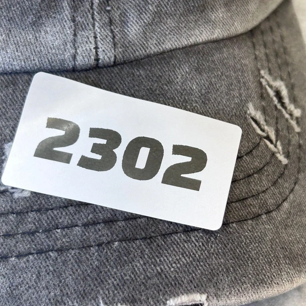 Distressed Ponytail Hat Womens Gray Unbranded Trucker Cap Mesh Back Washed OSFM